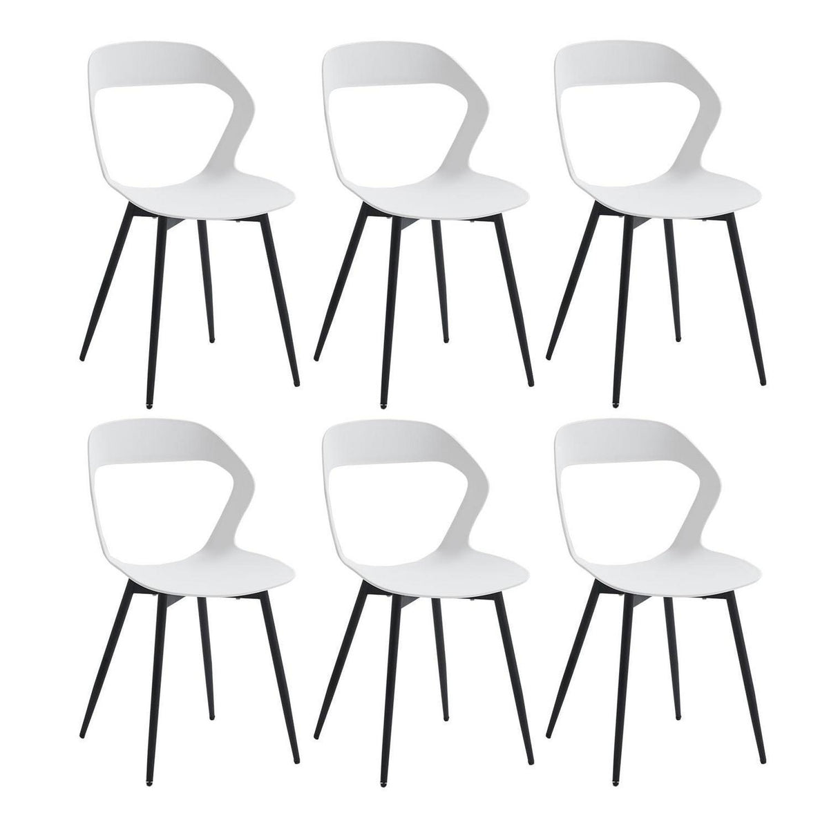 Nordischer Esszimmerstuhl Set (4er oder 6er) Weiß + Schwarz