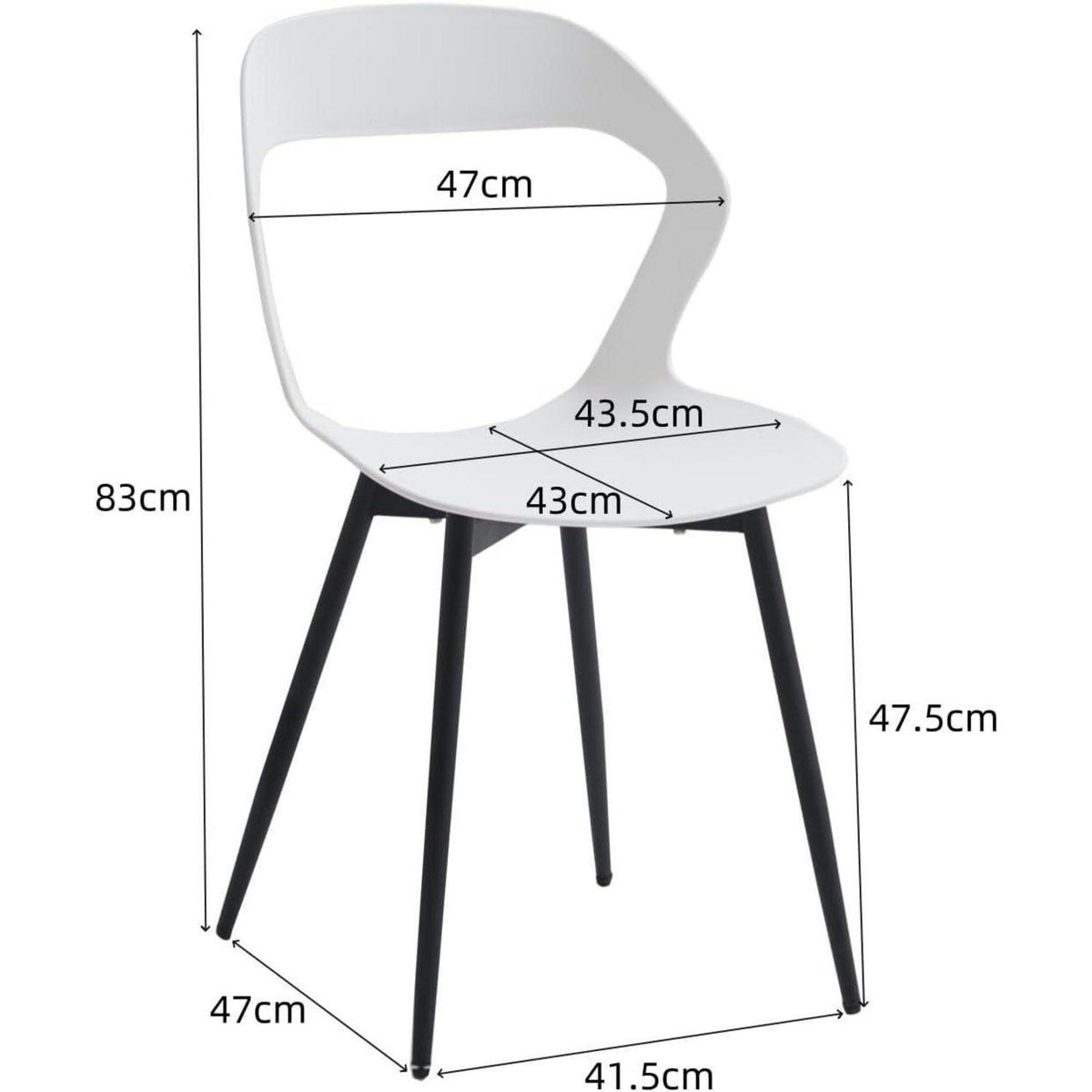 Nordischer Esszimmerstuhl Set (4er oder 6er) Weiß + Schwarz