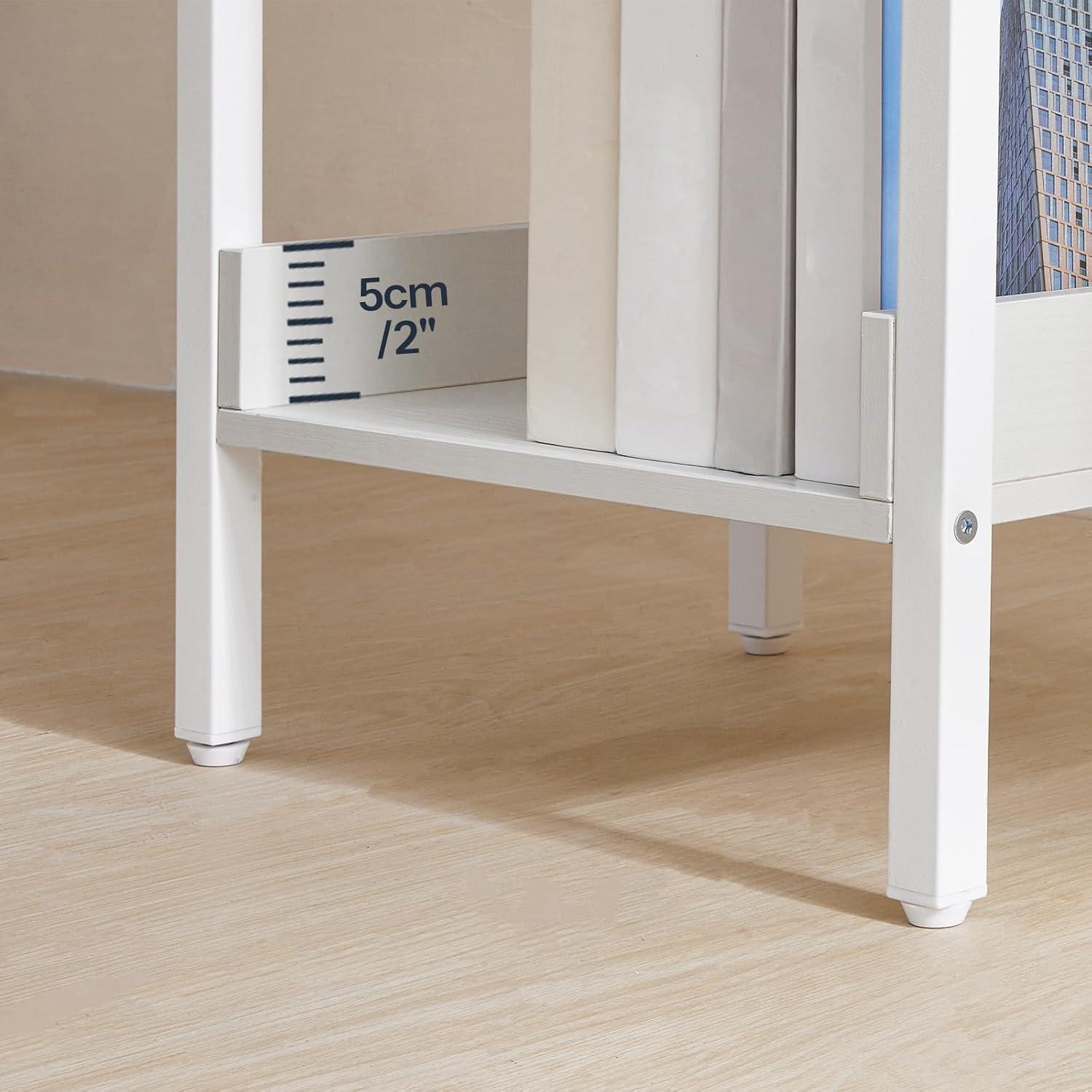 HOOBRO Beistelltisch mit Schublade und Ablage, Nachtkommode, Metallgestell