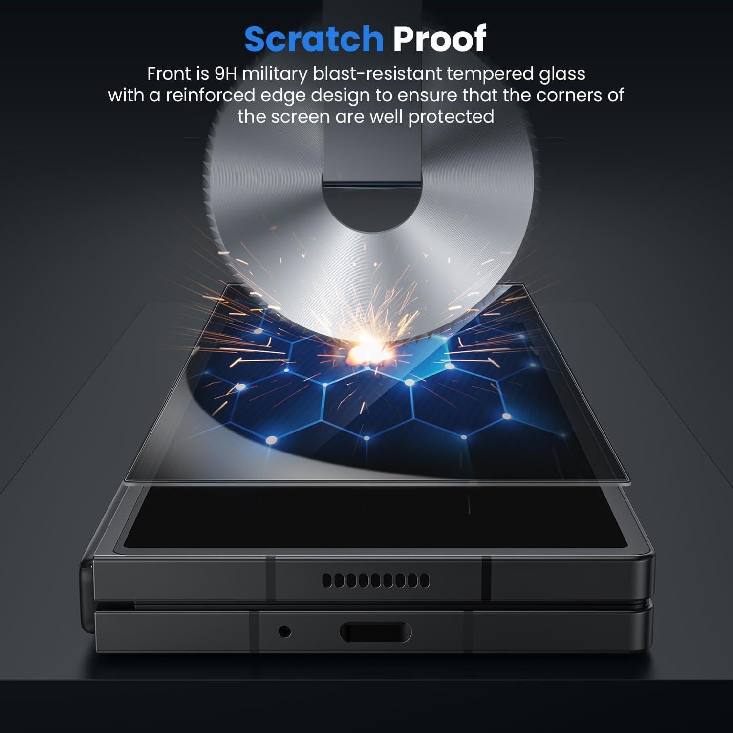 Samsung Galaxy Z Fold 6 Sichtschutz Schutzfolie 2x + Front 9H Panzerglas