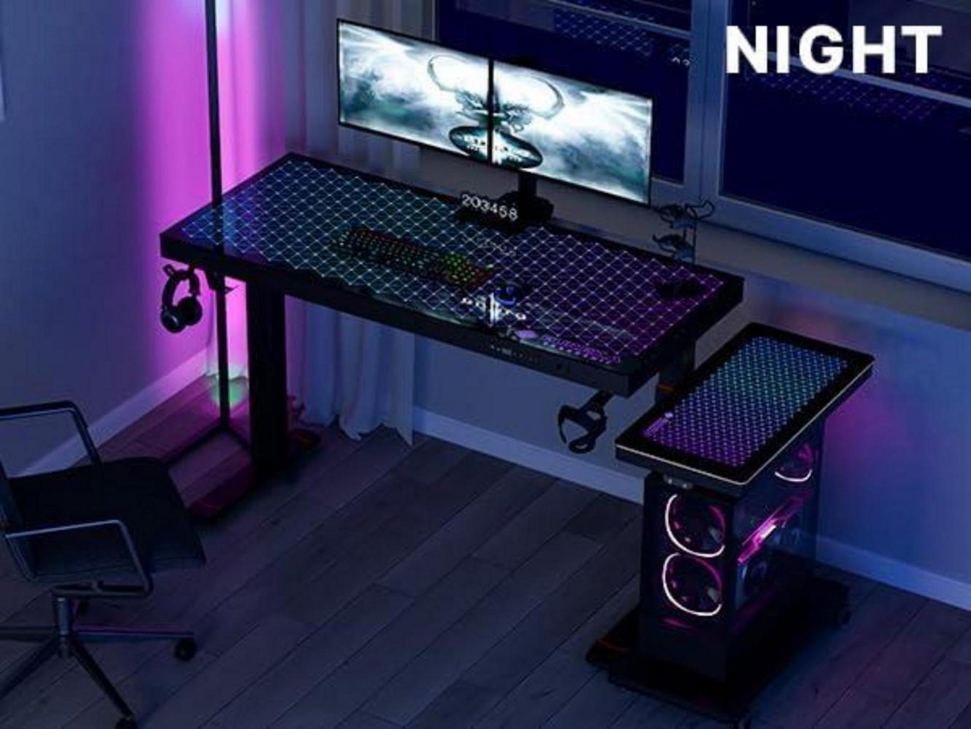 Höhenverstellbarer Computer Tower Ständer mit Rollen und Maus Pad