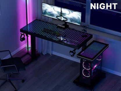 Höhenverstellbarer Computer Tower Ständer mit Rollen und Maus Pad
