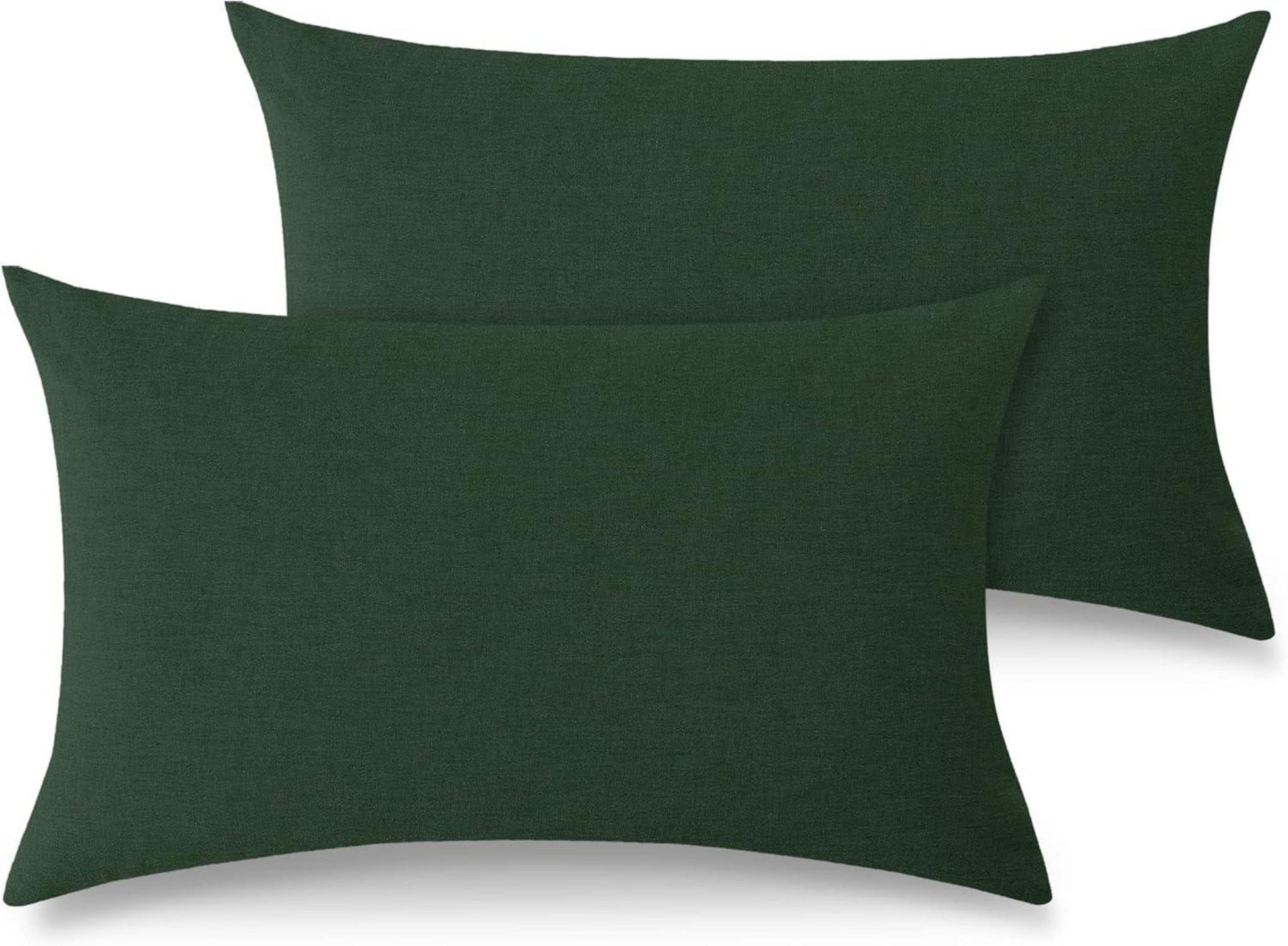 Kissenbezug 40x80 Dunkelgrün 2er Set Leinen Baumwolle Bio Oeko-Tex