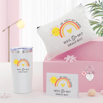 Geschenkset für Frauen: Thermobecher, Make-up