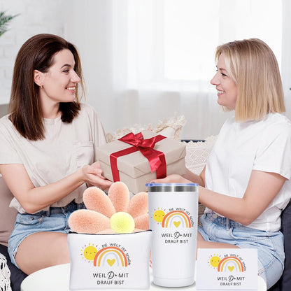 MEIMUCUL Regenbogen Thermobecher Geschenkset - Beste Freundin