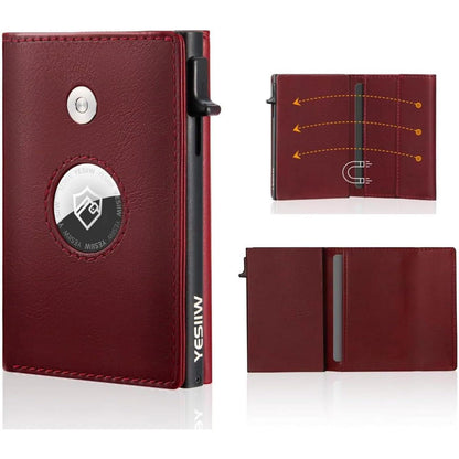 YESIIW RFID Herren Geldbörse Airtag Wallet mit Münzfach