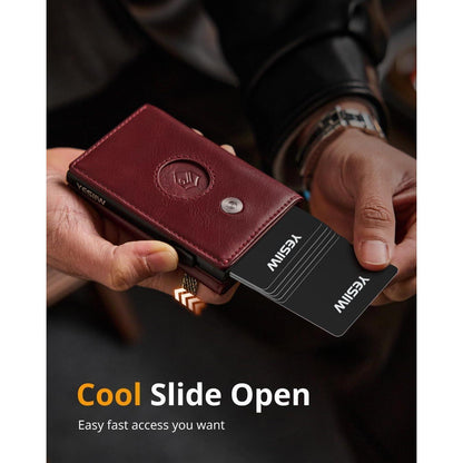 YESIIW RFID Herren Geldbörse Airtag Wallet mit Münzfach