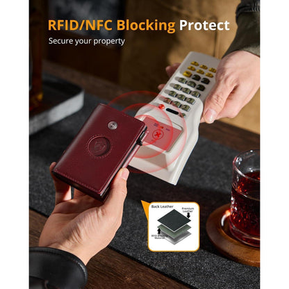 YESIIW RFID Herren Geldbörse Airtag Wallet mit Münzfach