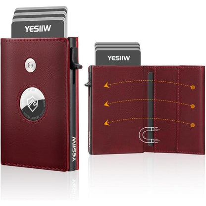 YESIIW RFID Herren Geldbörse Airtag Wallet mit Münzfach