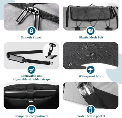 Sporttasche Rucksack 45-63L Erweiterbar mit Schuhfach