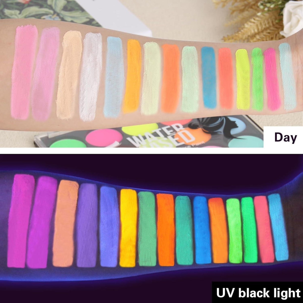 Halloween Kinderschminke Set UV Face Paint für Kinder und Erwachsene