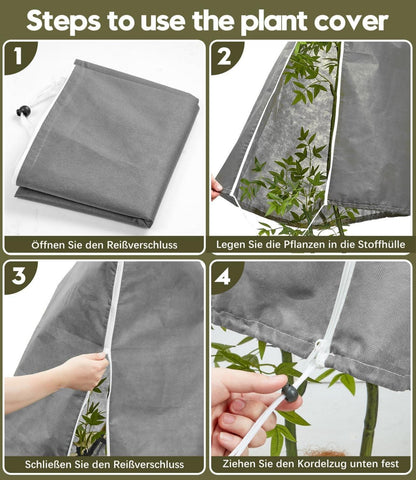 DEWUR Frostschutz Pflanzen 50g/m² Vlies Palmen Tomaten Kübelpflanzen Oleander 140x200cm