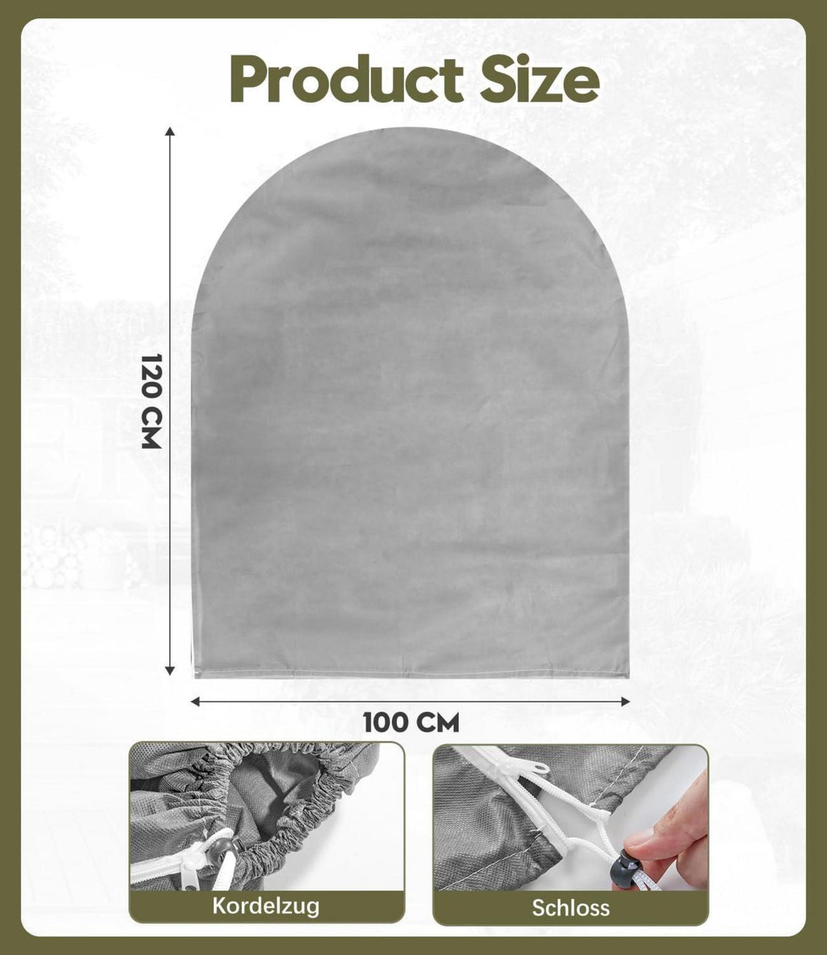 DEWUR Frostschutz Pflanzenabdeckung 50g/m² Vlies 100x120cm