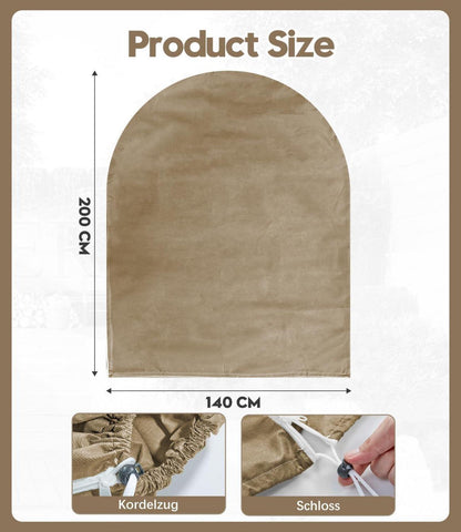 Pflanzen Frostschutz Vlies 50g/m² für Kübelpflanzen 140x200 cm Braun