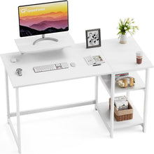 Weißer Computertisch mit Stauraum & Monitorständer, 100cm - Home