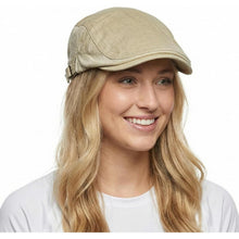 Baumwoll Flatcap Herren Sommer – Verstellbare Newsboy Cap Beige