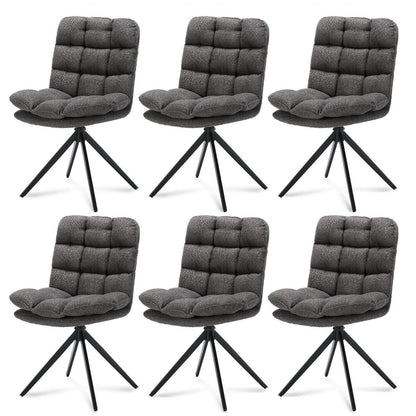 Drehbare Esszimmerstühle 6er Set, Grau – Komfort & Modernes Design