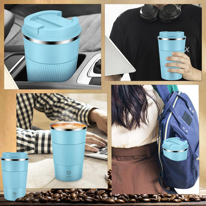 CS COSDDI Thermobecher 380ml Isolier Reisebecher Edelstahl Vakuum Kaffee Tee Mug