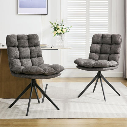 Drehbare Esszimmerstühle 2er Set, Grau & Grau, Komfortabel & Modern