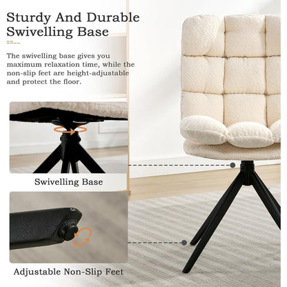 Drehbare Esszimmerstühle 4er Set, Weiß – Komfort & Modernes Design