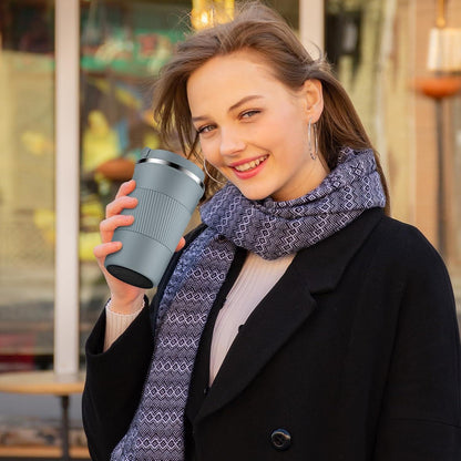 Isolierbecher Edelstahl Travel Mug 380ml Vakuum auslaufsicher Grey