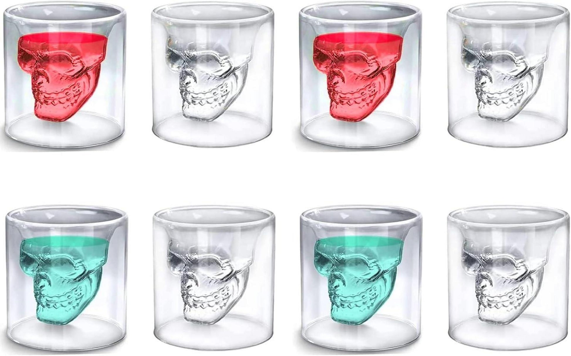 Totenkopf Gläser Set 25ml Schnapsgläser Schädel Lustig Halloween Warme