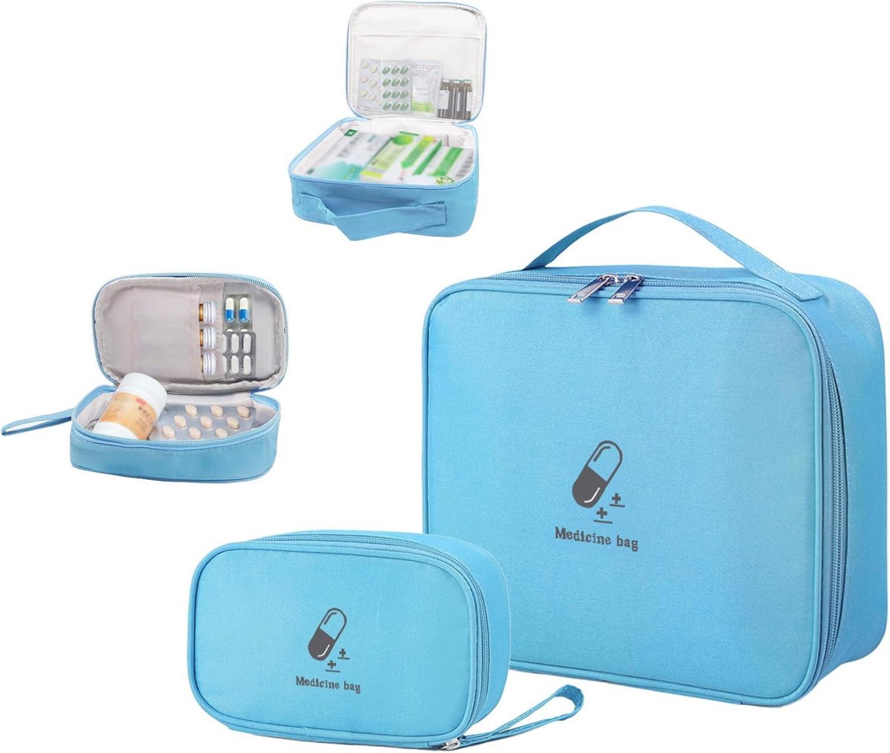Medikamententasche Set Reiseapotheke Wasserdicht Blau