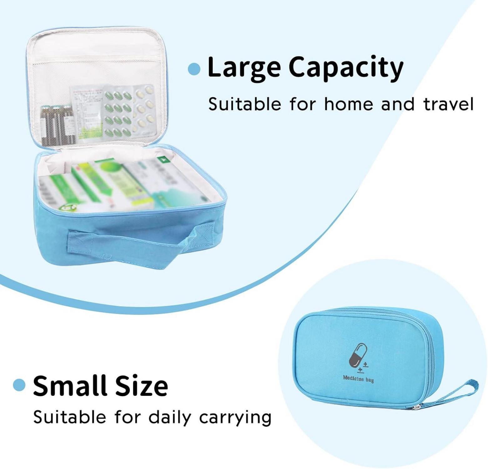 2er Set Medikamententasche Wasserdicht Reiseapotheke Erste Hilfe Blau