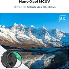 UV Filter 77mm mit Objektivdeckel, Reinigungstuch,HD - Nano