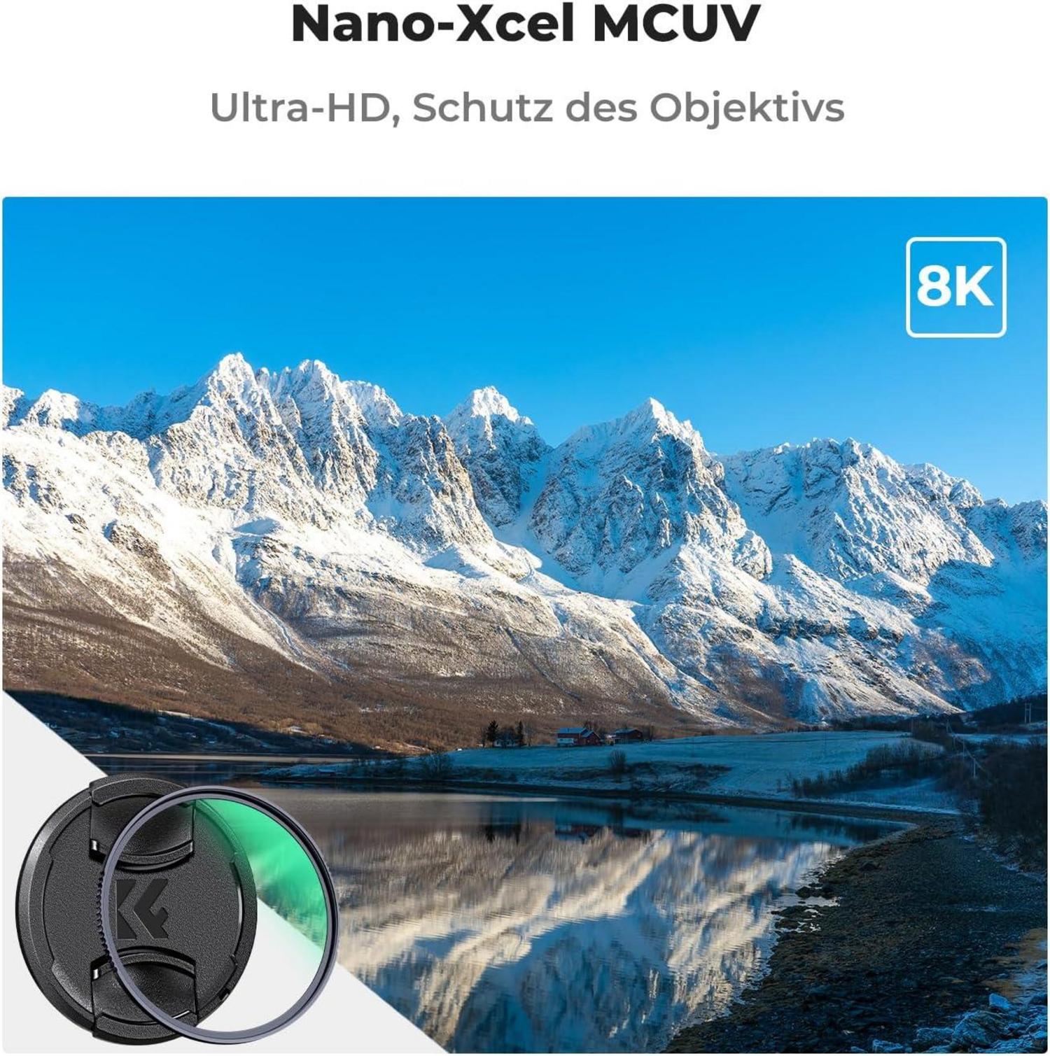 52mm UV Filter mit Objektivdeckel, Reinigungstuch, HD, 28