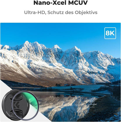 52mm UV Filter mit Objektivdeckel, Reinigungstuch, HD, 28