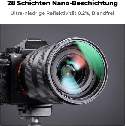UV Filter 52mm mit Objektivdeckel, Reinigungstuch, HD, Schutzfilter