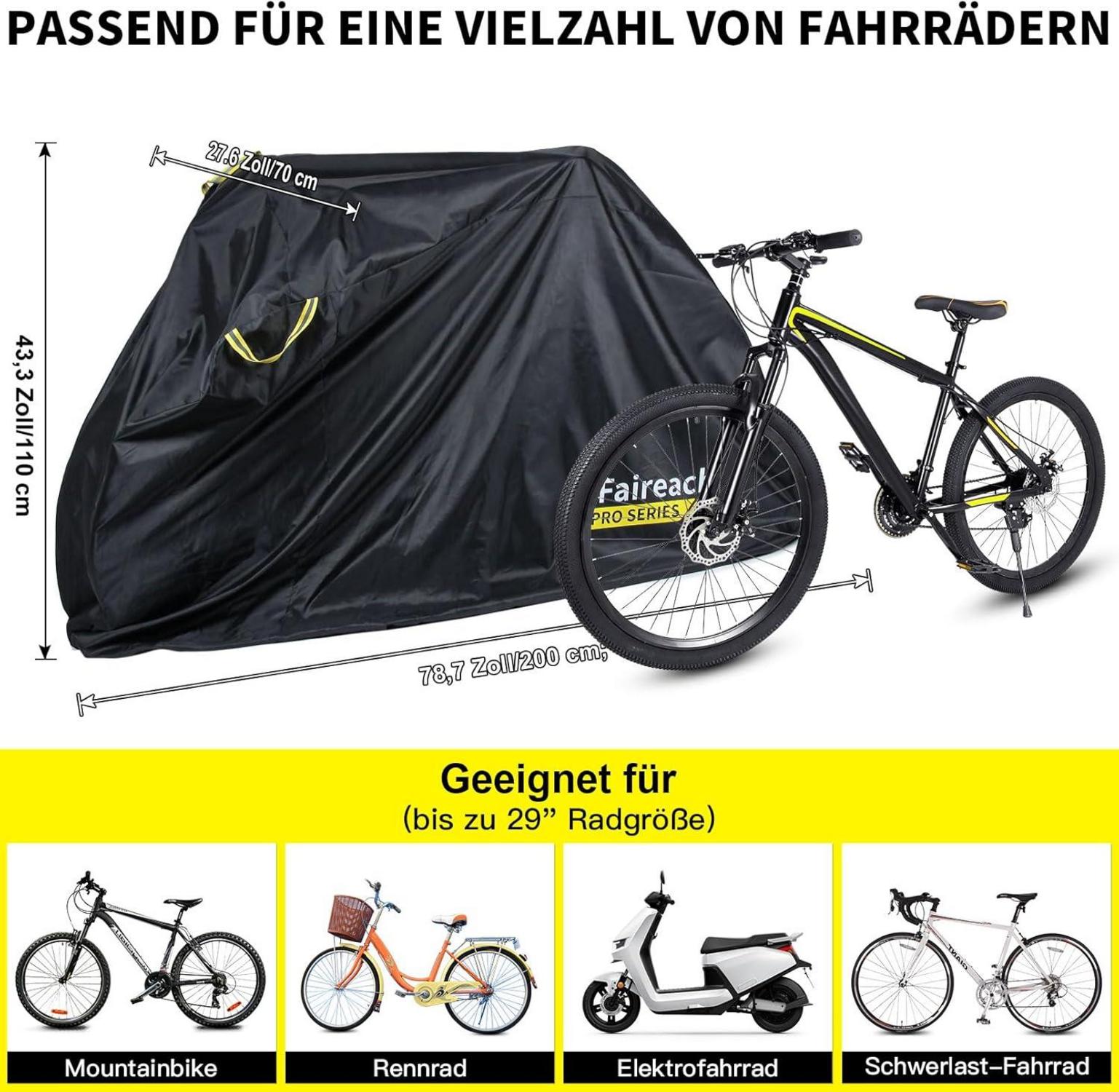 Fahrradabdeckung Wasserdicht, Premium-Stoff, Schutz vor Regen & UV