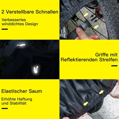 Wasserdichte Fahrradabdeckung Premium-Stoff Schutz Regen Schnee UV 205 cm