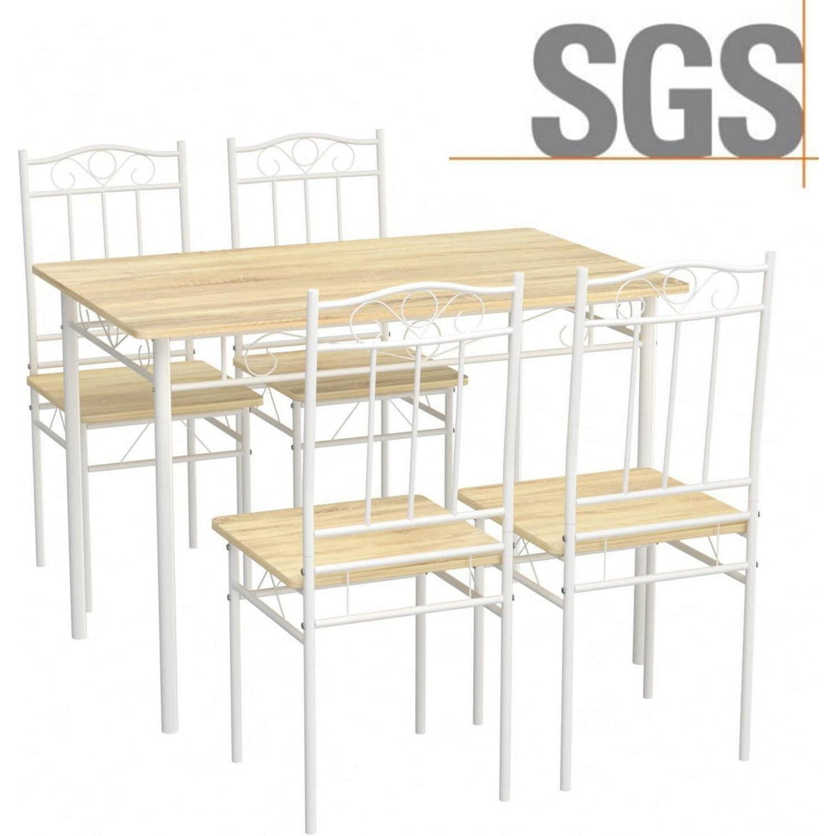 Esszimmer Set 4 Personen | Industrieller Esstisch mit Stühlen