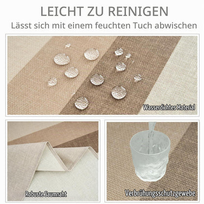 Abwaschbare Tischdecke Rechteckig 100x140 cm – Leinenoptik Weiß/Beige
