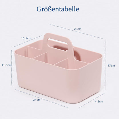 Kunststoffkorb mit Griff in Rosa 24x15x11 cm - Aufbewahrung