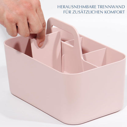SYLANDO Korb Organizer mit Griff 24x15x11 cm Rosa