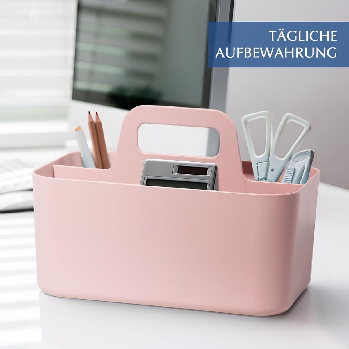 Kunststoffkorb Organizer 24x15x11 cm, Aufbewahrung Stifte Bad