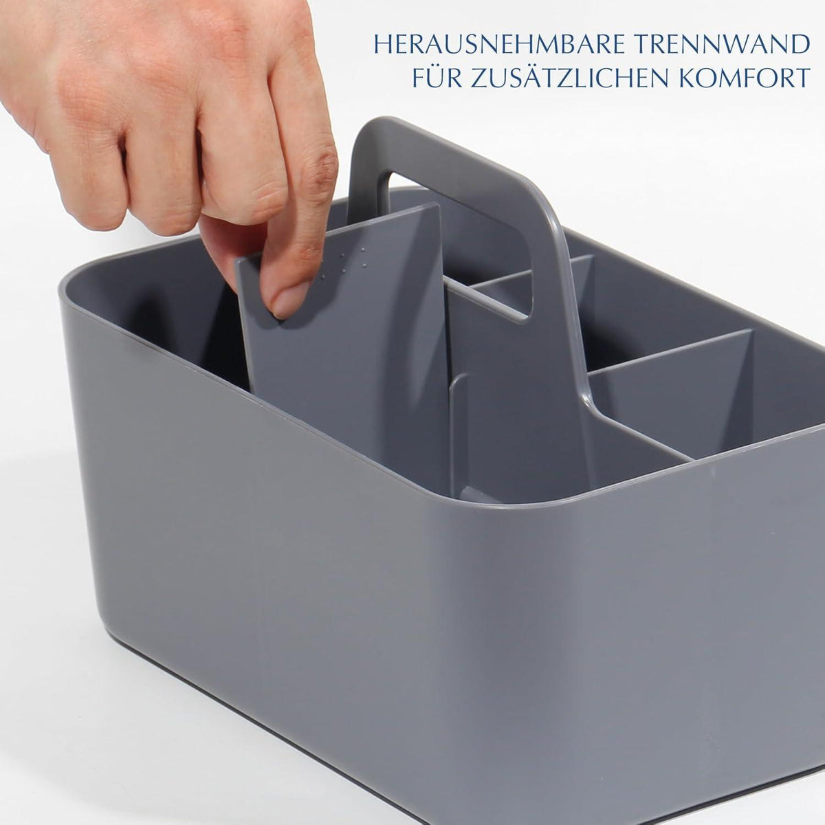 SYLANDO Aufbewahrungskorb Kunststoff Grau 24x15x11 cm Organizer