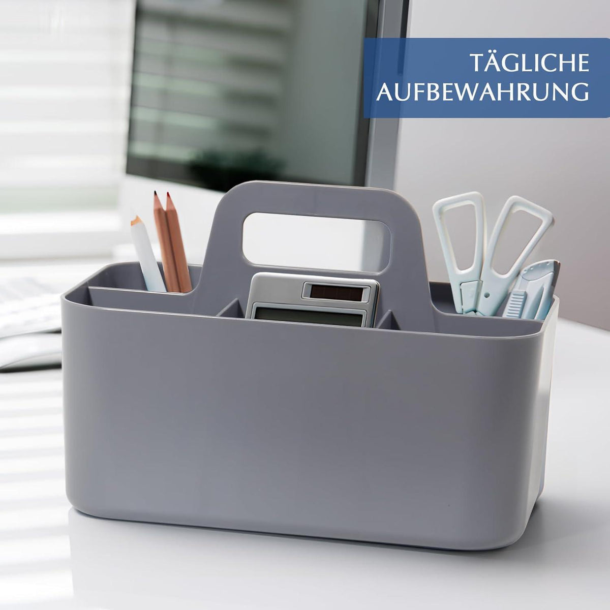 Aufbewahrungskorb Organizer mit Griff 24x15x11 cm Kunststoff