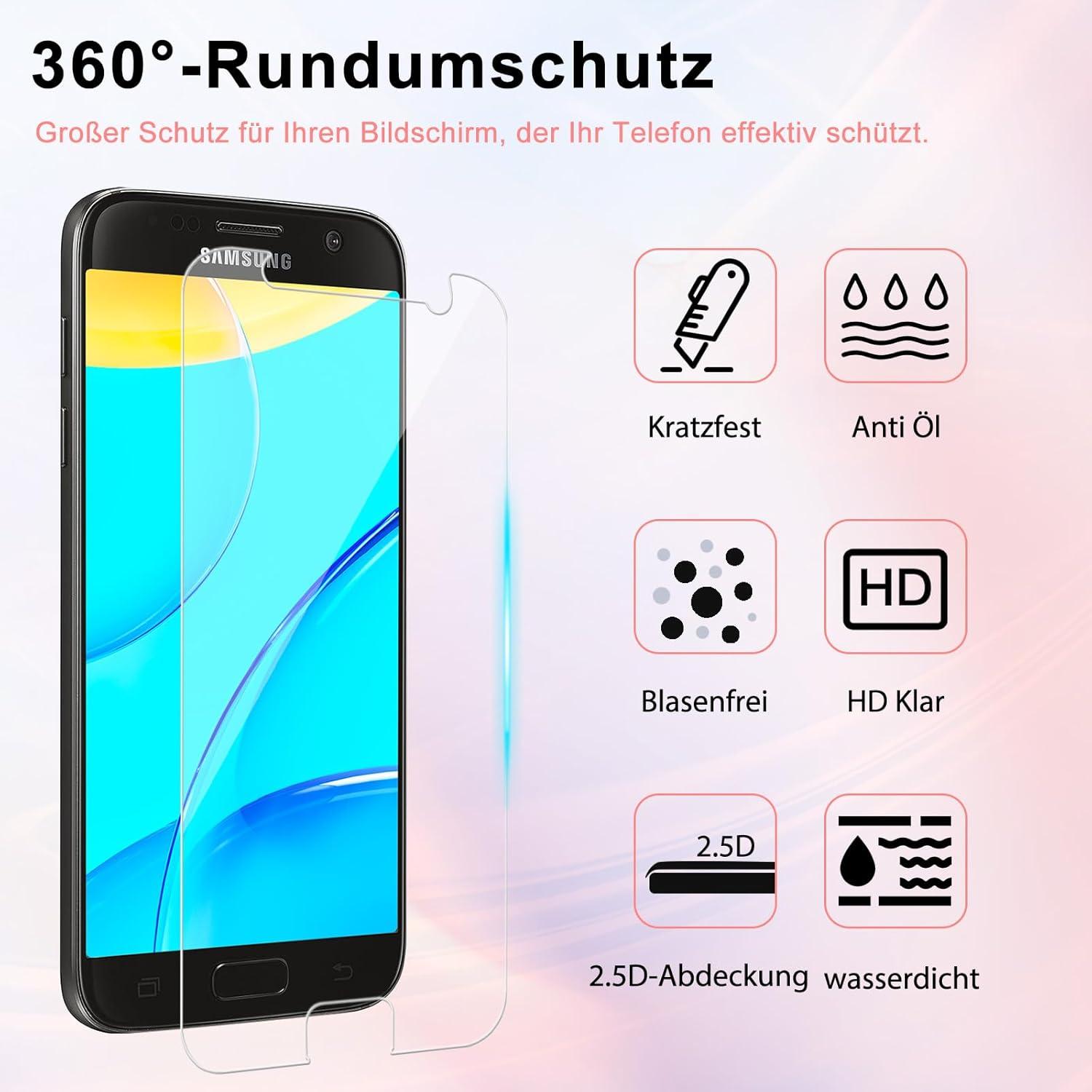 2 Stück Panzerglas Schutzfolie Samsung Galaxy S7 9H Displayfolie