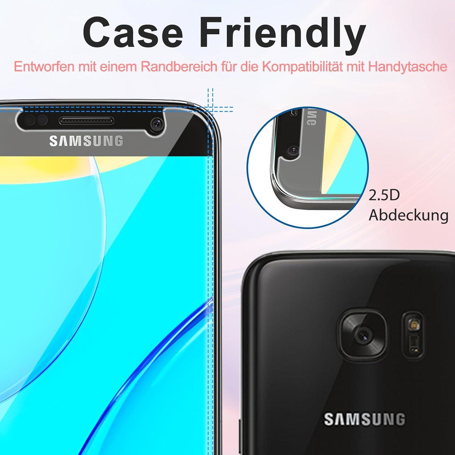 2x Samsung Galaxy S7 Panzerglas Schutzfolie 9H HD Ultra-HD