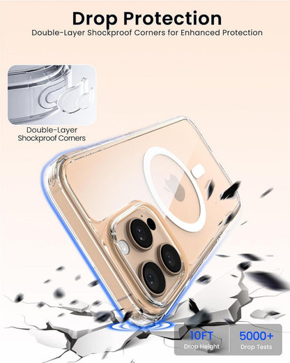 iPhone 16 Pro Max Hülle MagSafe Anti-Vergilbung DoppelAirBags Transparent