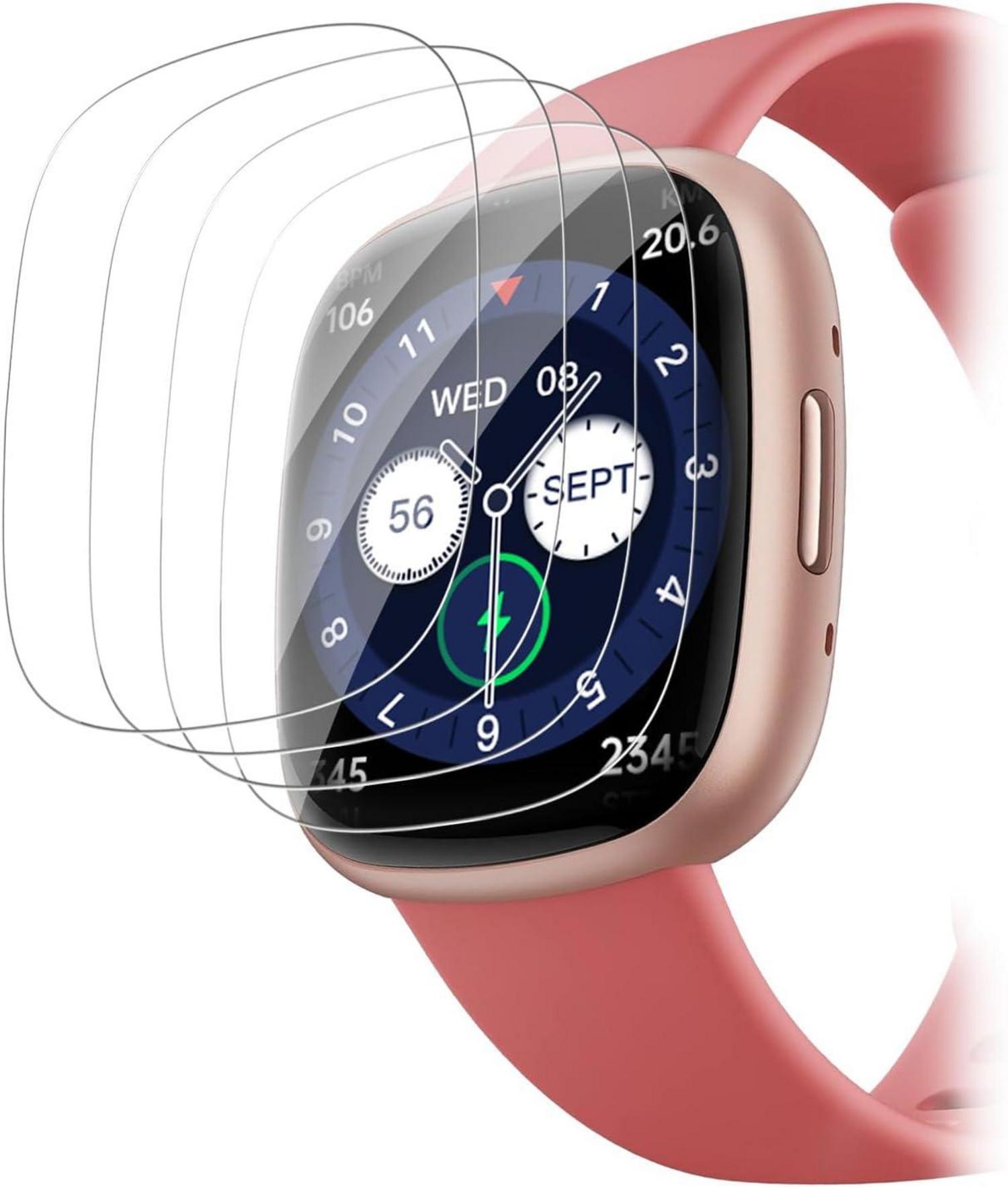 Fitbit Versa 3/4/Sense 2 Schutzfolie Panzerglas HD-Transparenz
