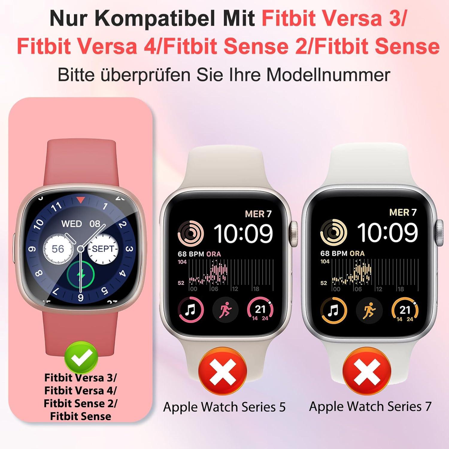 Fitbit Versa 3/Sense Schutzfolie 4er Set - Flexible