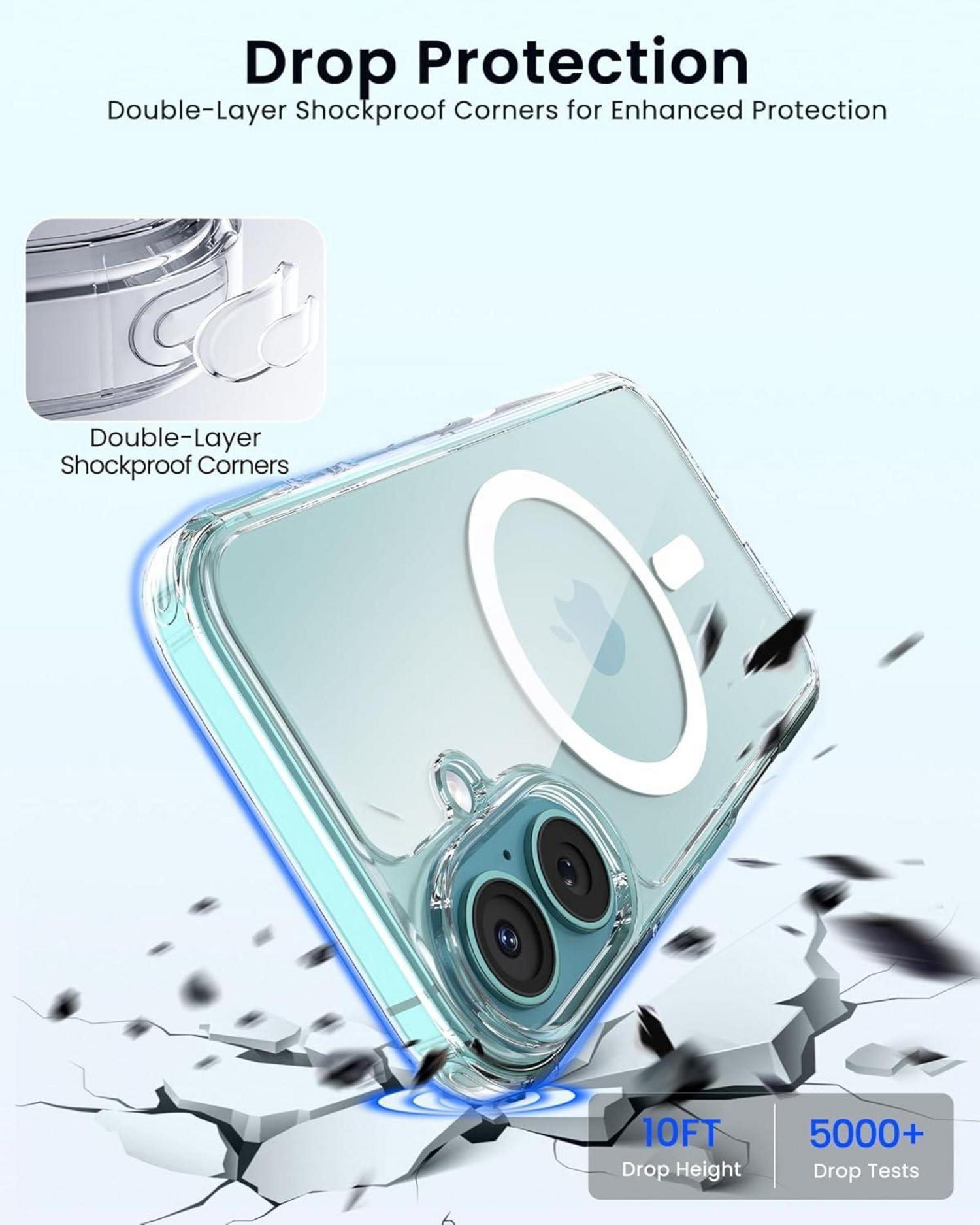 ORNARTO iPhone 16 Hülle - MagSafe - Anti-Vergilbung - DoppelAirBags