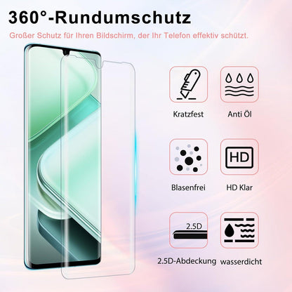 Schutzfolie Panzerglas Huawei P30 Pro, 2+2 Stück 9H Härte Display