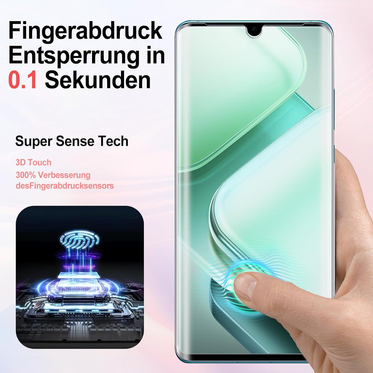 Agedate 2+2 Schutzfolie Panzerglas Huawei P30 Pro Displayschutz Kamera Kratzfest