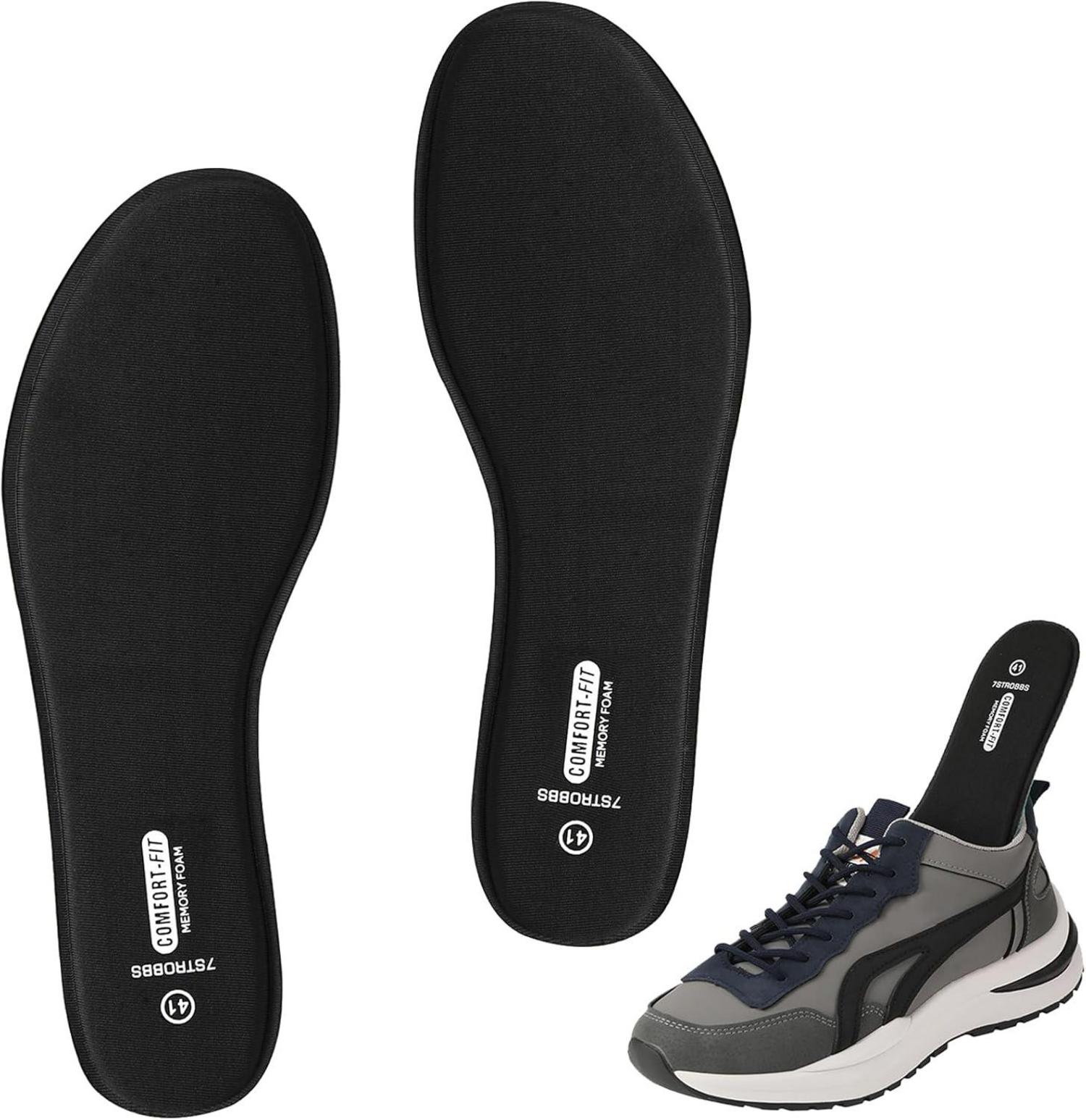 Memory Foam Einlegesohlen Sport Freizeit Alltag Schwarz EU44